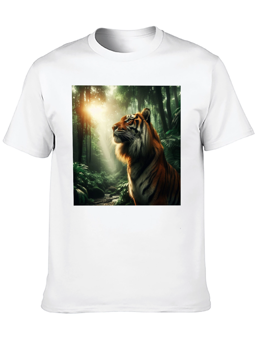 Tiger Jungle Graphic Tee - Black Cotton T-Shirt