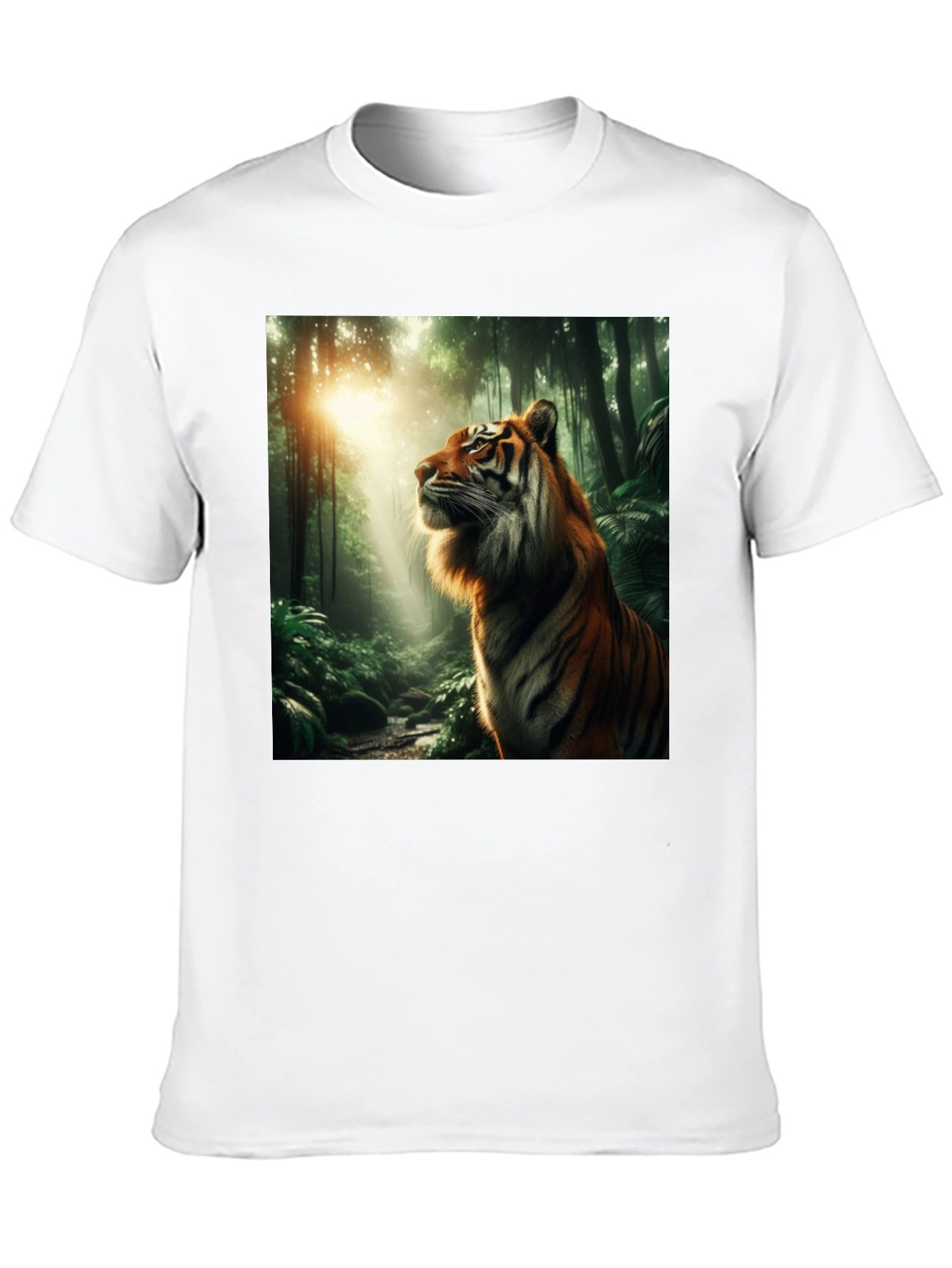 Tiger Jungle Graphic Tee - Black Cotton T-Shirt
