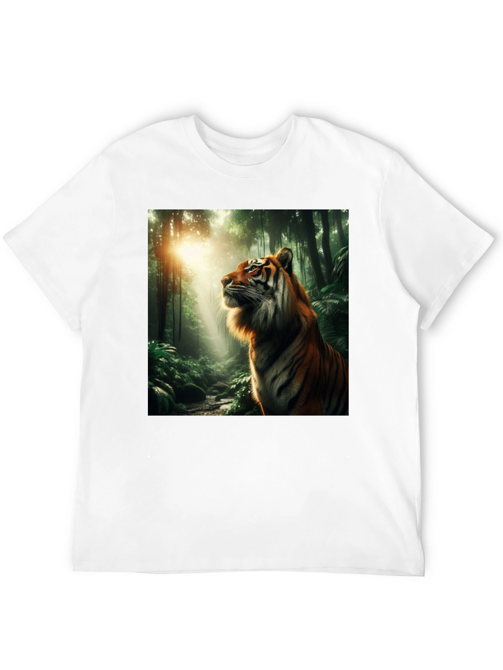 Tiger Jungle Graphic Tee - Black Cotton T-Shirt