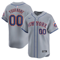 Men's New York Mets Gray Away Limited Custom Jerseys