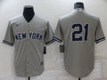 Men's New York Yankees Paul O������������������������������������Neill #21 Gray Replica Player Name Jerseys