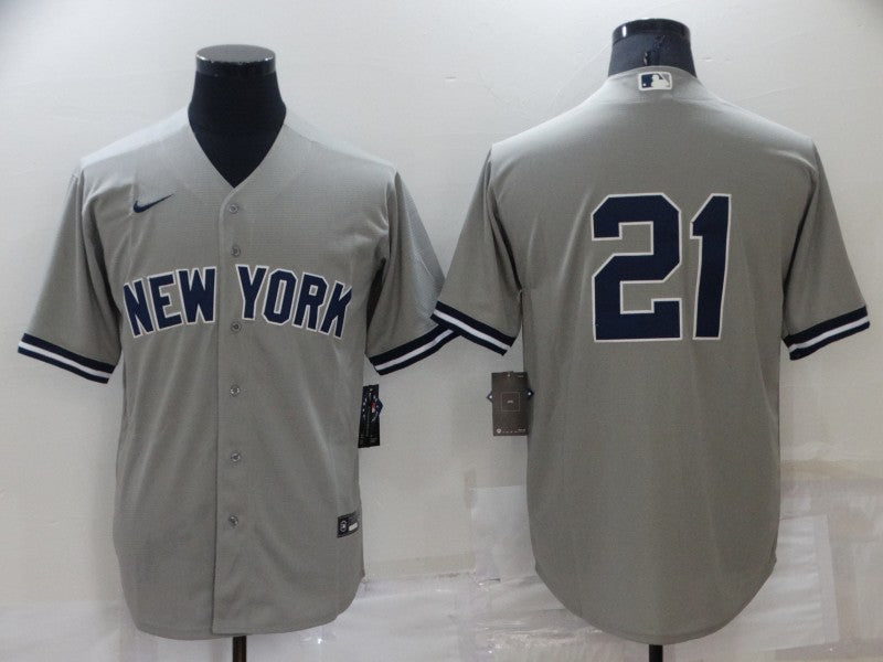 Men's New York Yankees Paul O������������������������������������Neill #21 Gray Replica Player Name Jerseys