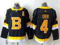 Men's Boston Bruins Bobby Orr #4 Black Replica Jerseys