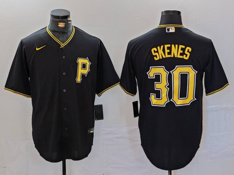 Men's Pittsburgh Pirates Paul Skenes #30 Black Alternate Replica Player Jerseys