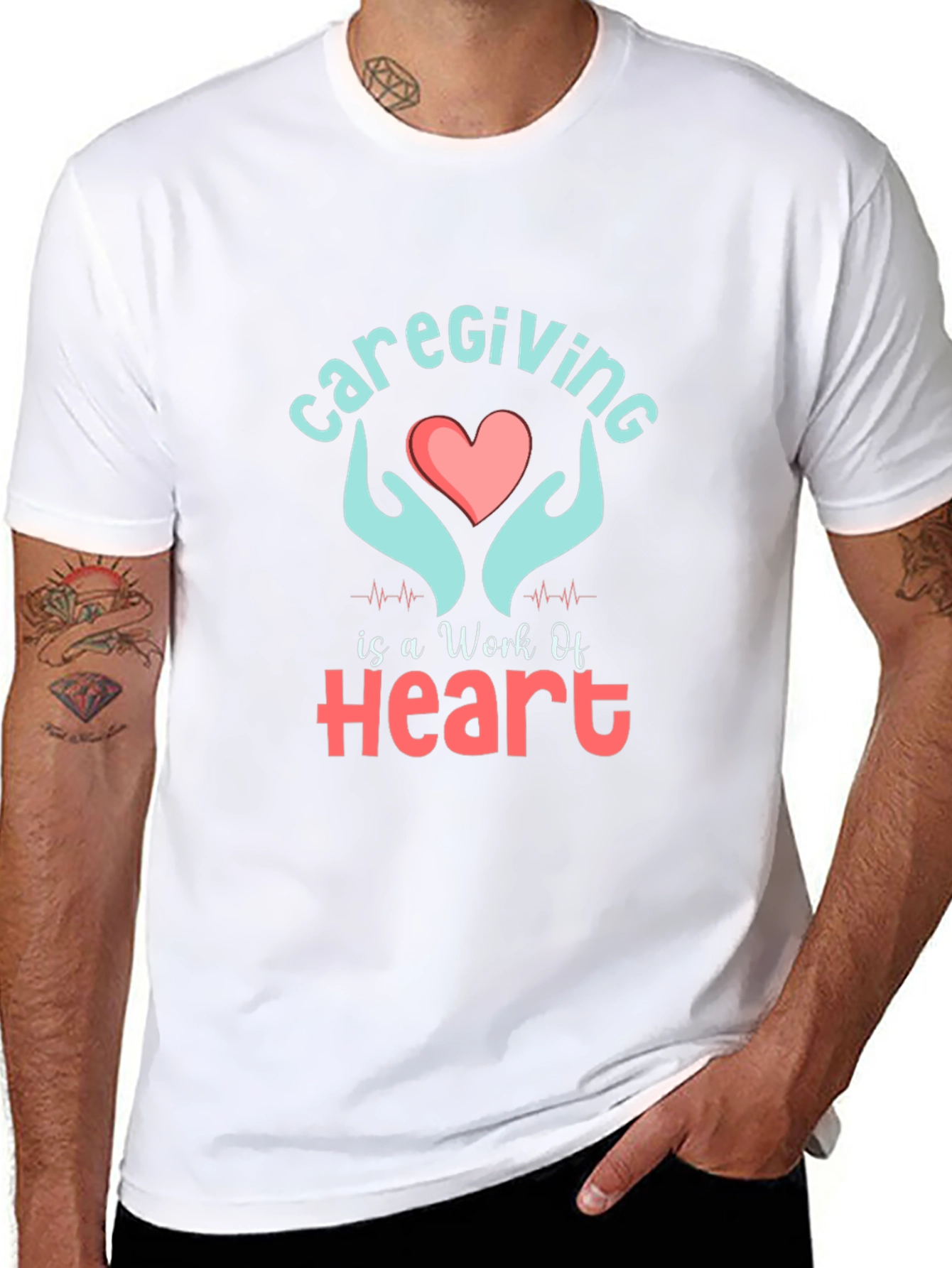 Caregiving Work Of Heart Graphic T-Shirt