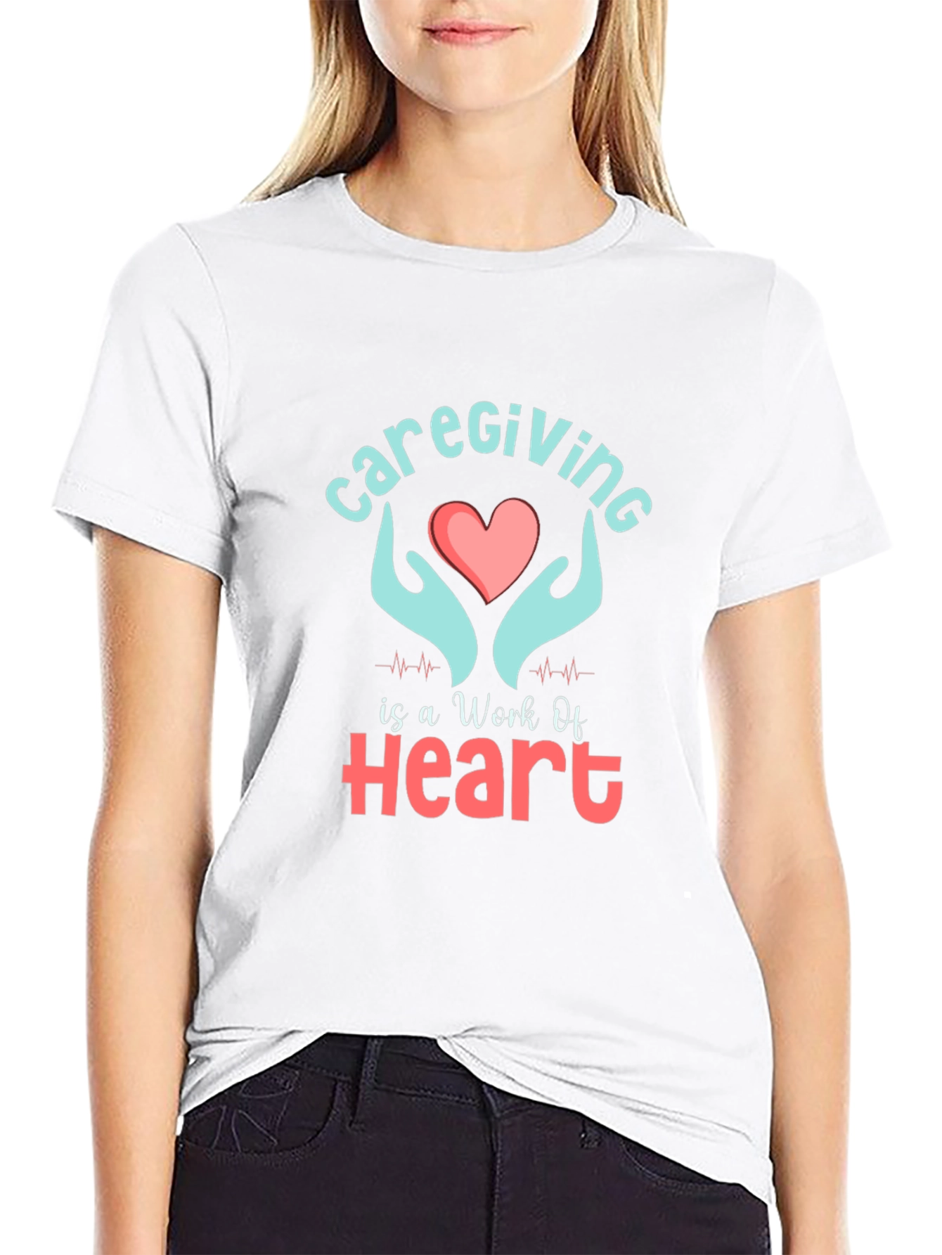 Caregiving Work Of Heart Graphic T-Shirt