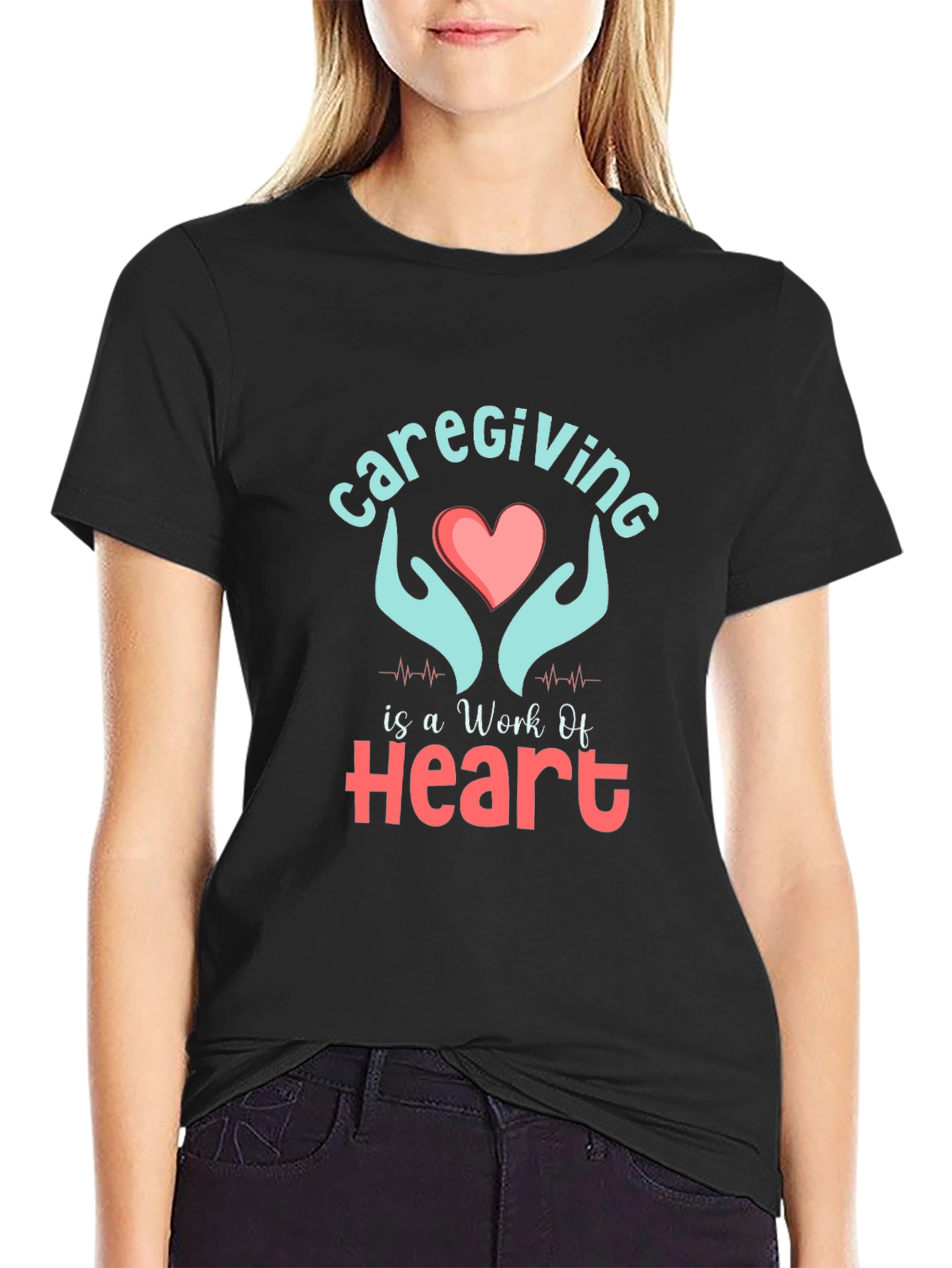 Caregiving Work Of Heart Graphic T-Shirt