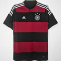 2014 Germany Away Balck And Red Retro Soccer Jersey 3 Start三星 Front