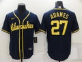 Men's Milwaukee Brewers Willy Adames #27 Navy Player Jerseys