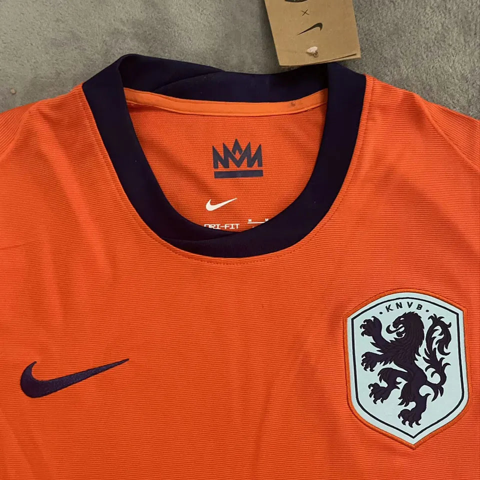 VIRGIL #4 NL Home Orange Fans Soccer Jersey 2024/25 ★★ Detail 4