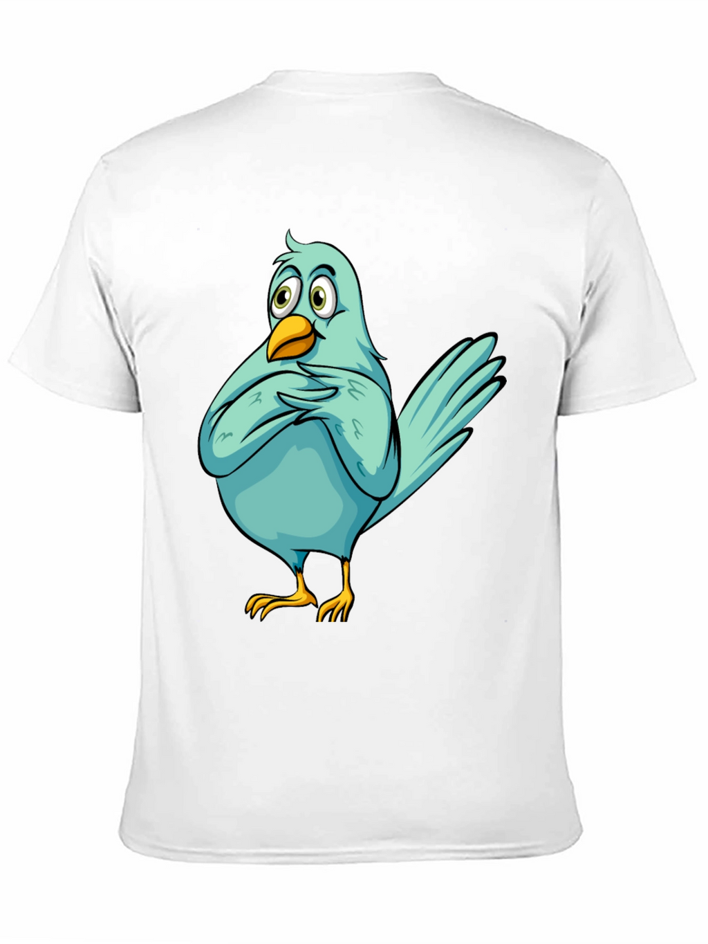 Funny Cartoon Bird Graphic T-Shirt - Black