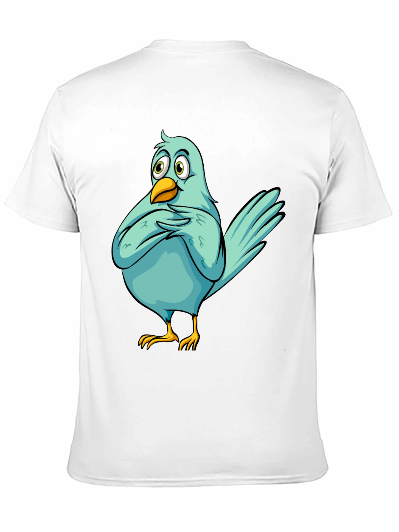 Funny Cartoon Bird Graphic T-Shirt - Black