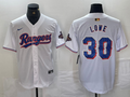 Men's Texas Rangers Nathaniel Lowe #30 White 2024 Gold Collection Limited Player Jerseys