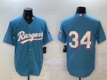 Men's Texas Rangers Nolan Ryan #34 Light Blue Player Jerseys