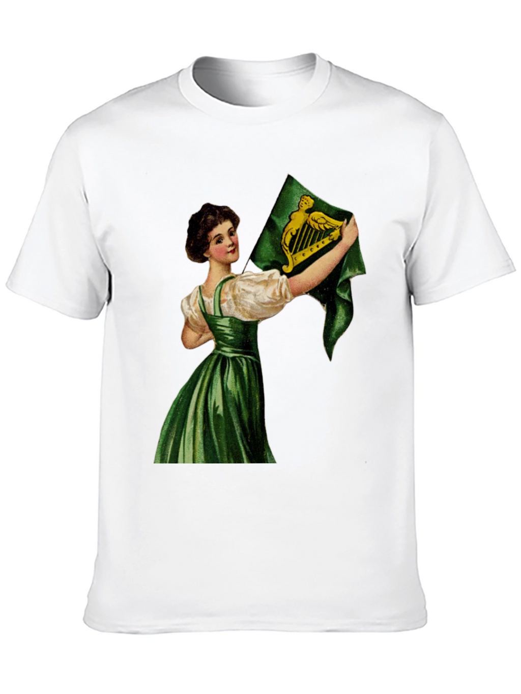 Irish Harp Flag Girl Black T-Shirt