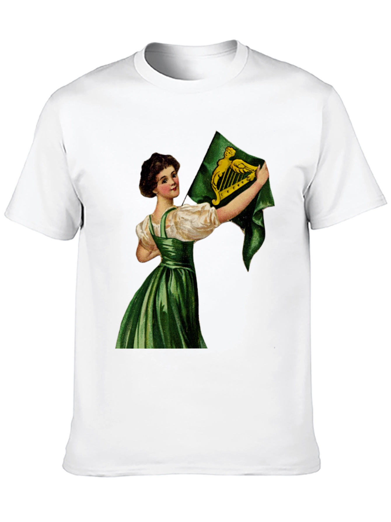 Irish Harp Flag Girl Black T-Shirt