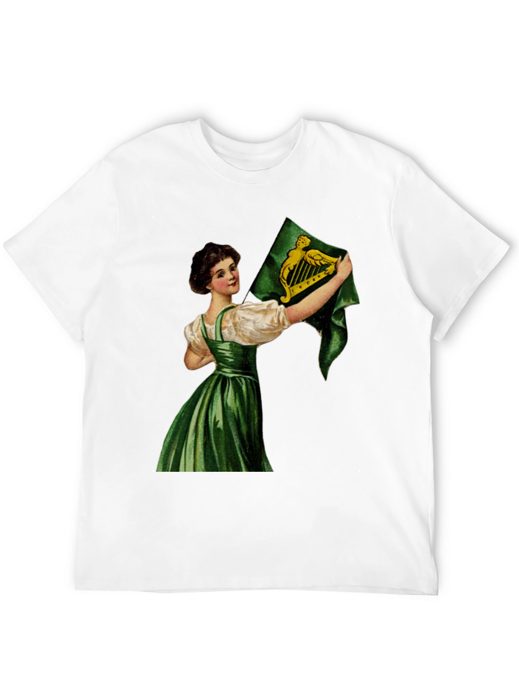 Irish Harp Flag Girl Black T-Shirt