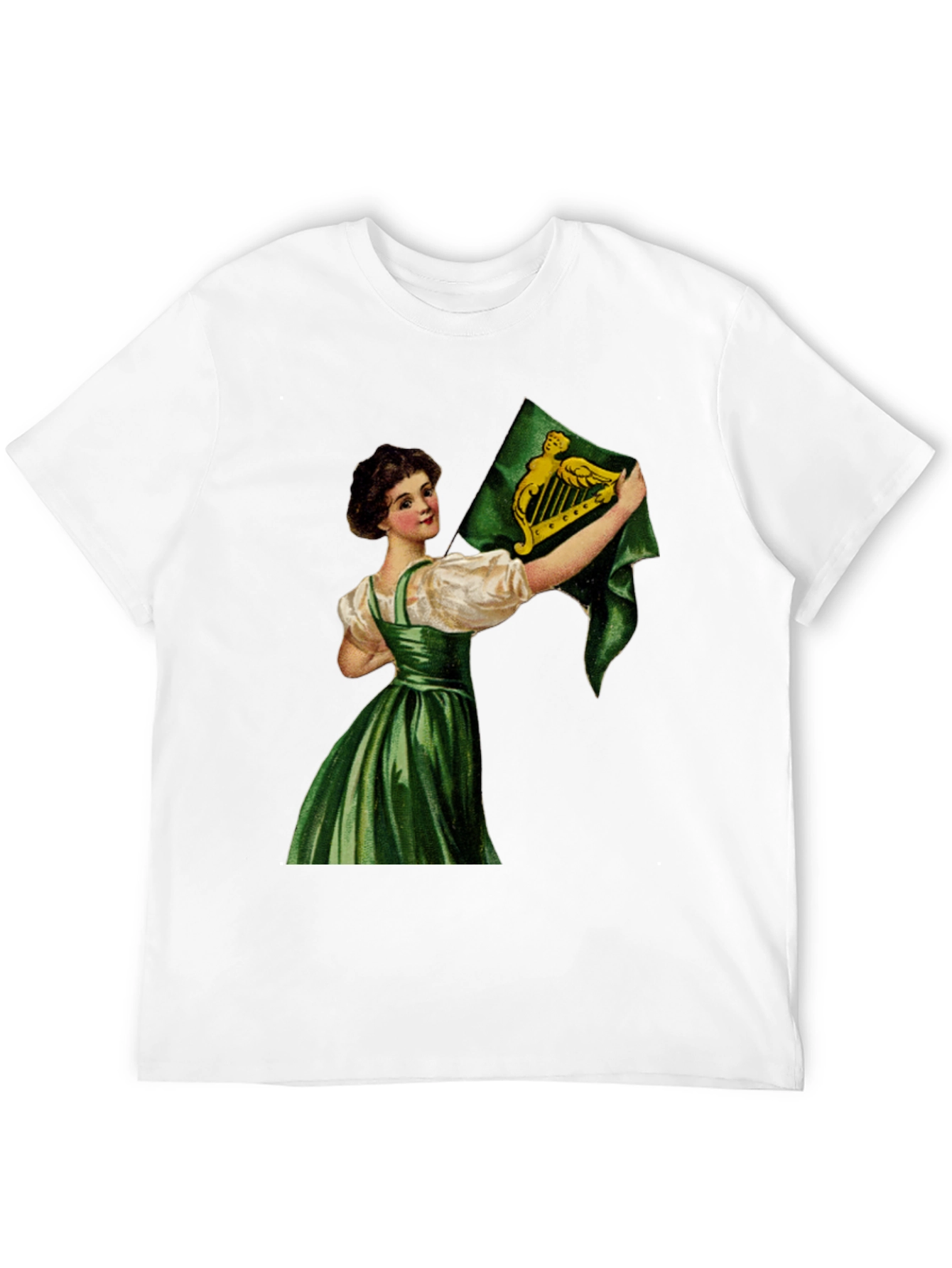 Irish Harp Flag Girl Black T-Shirt