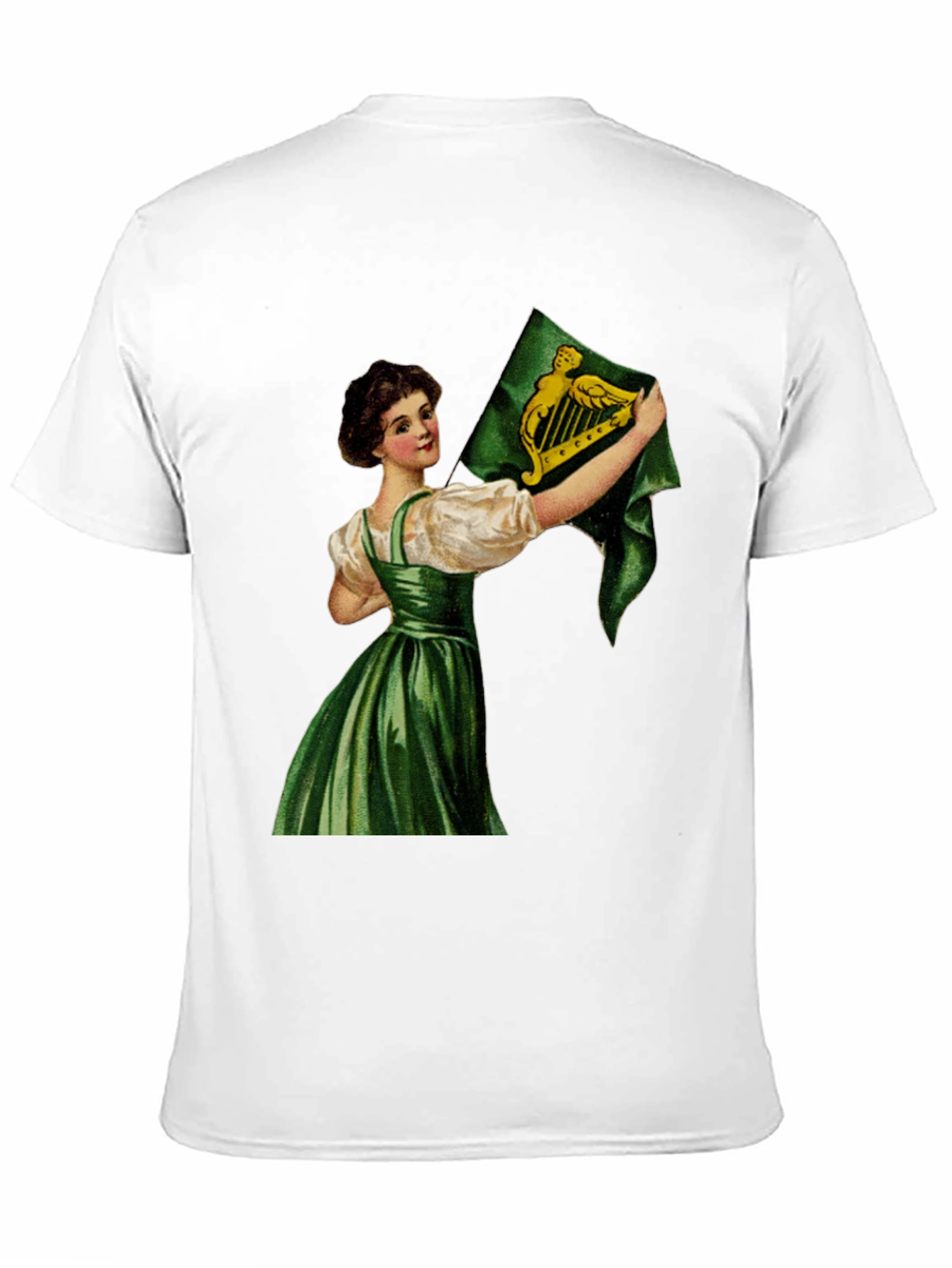 Irish Harp Flag Girl Black T-Shirt