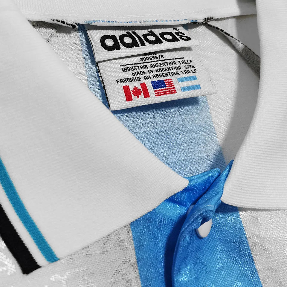 1996/97 Argentina Home Retro Soccer Jersey Detail 1