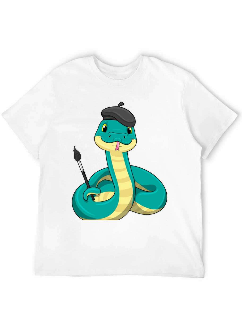 Artist Snake T-Shirt - Funny Cartoon Reptile Tee