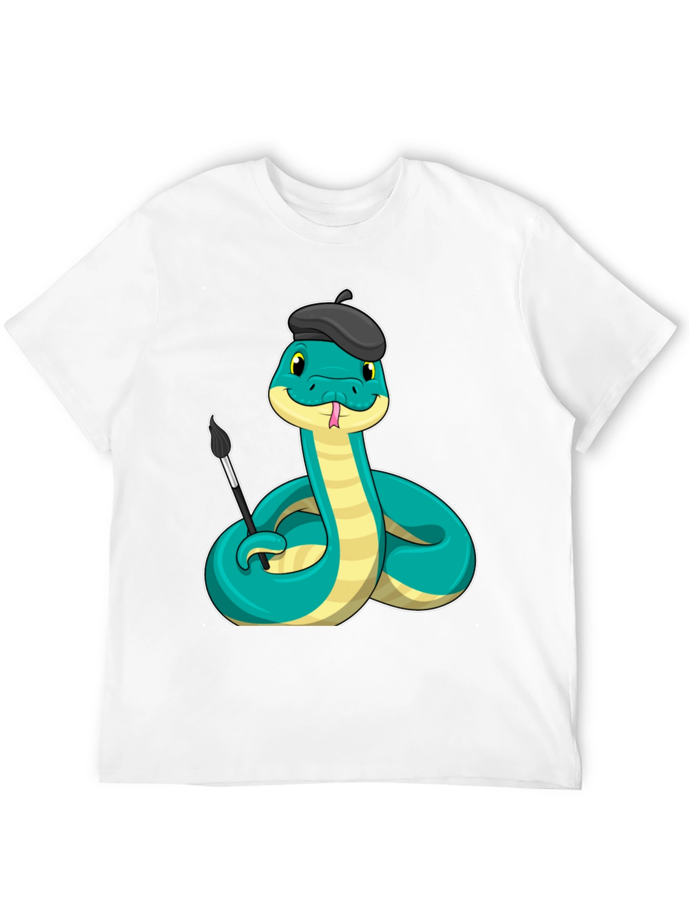 Artist Snake T-Shirt - Funny Cartoon Reptile Tee