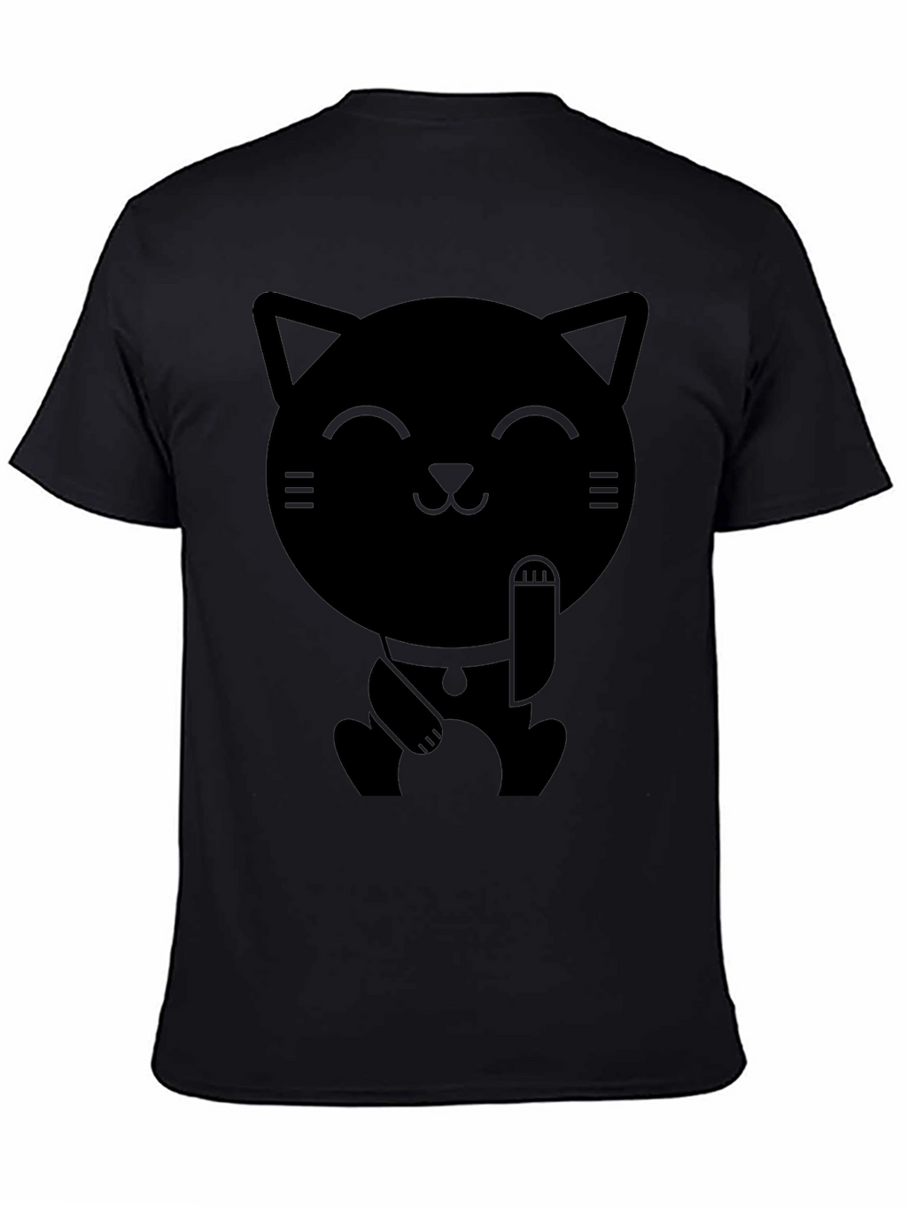 Lucky Cat Graphic T-Shirt - Black