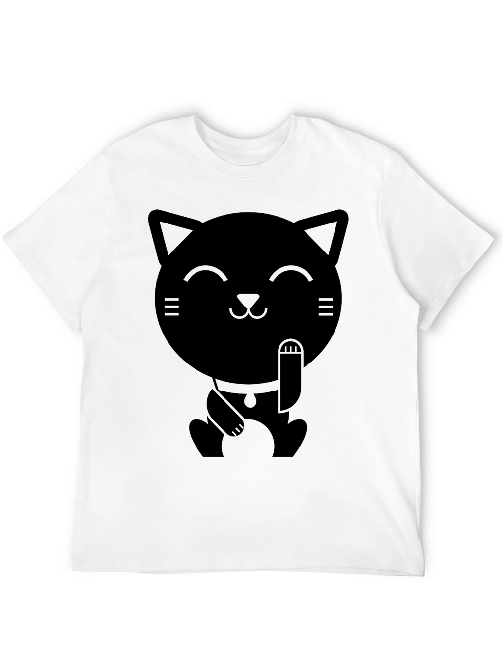 Lucky Cat Graphic T-Shirt - Black
