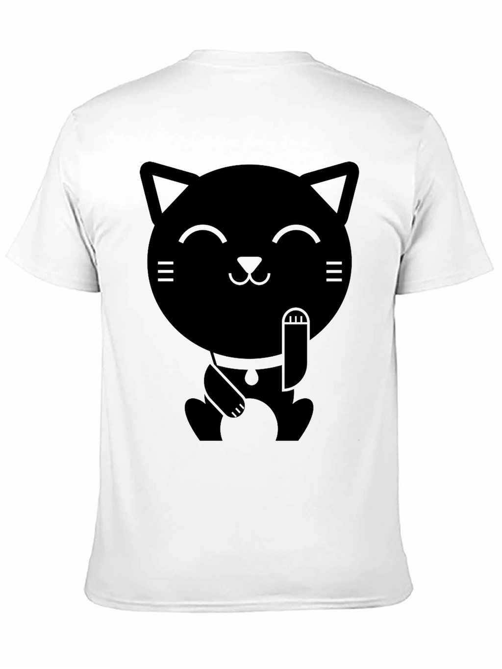 Lucky Cat Graphic T-Shirt - Black
