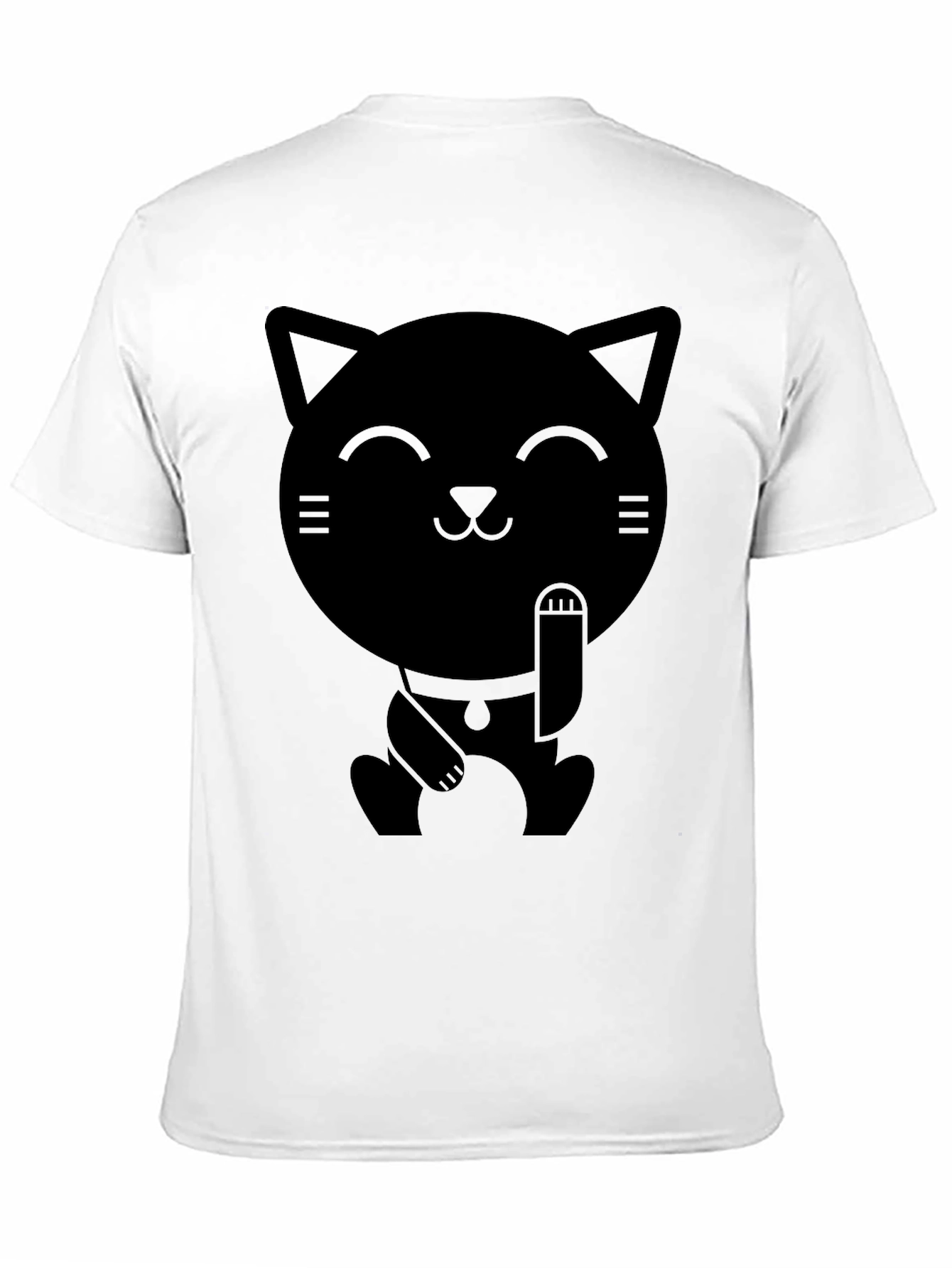 Lucky Cat Graphic T-Shirt - Black