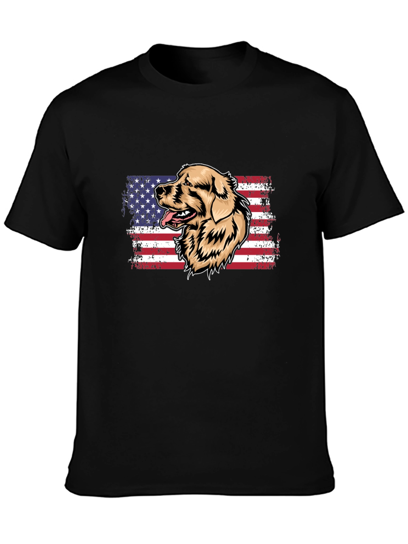 Golden Retriever USA Flag Mens T-Shirt