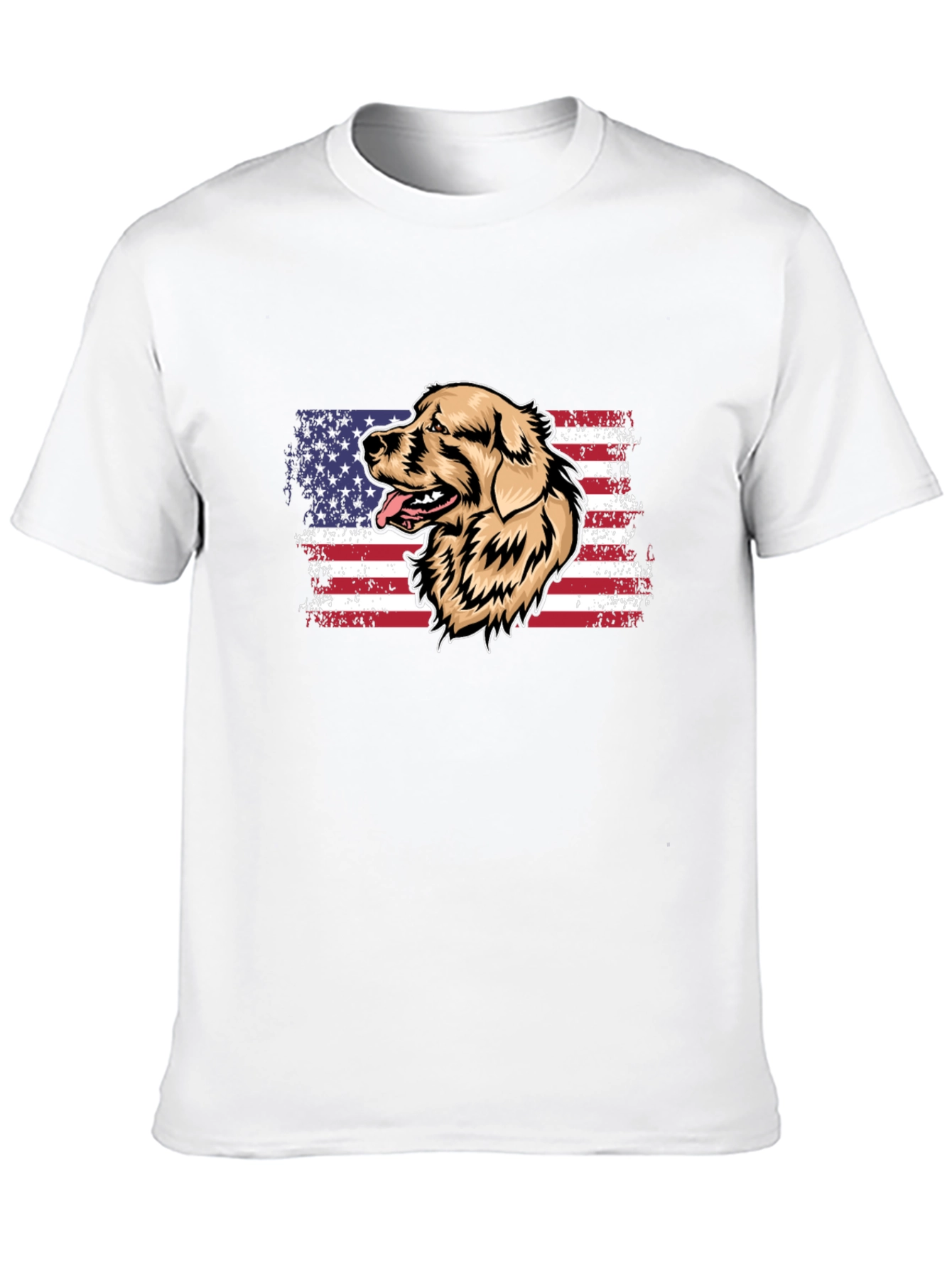 Golden Retriever USA Flag Mens T-Shirt