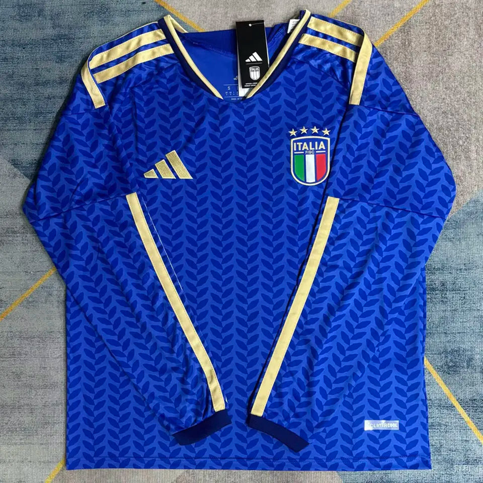 2026/27 Italy Home Blue Fans Long Sleeve Soccer Jersey Front