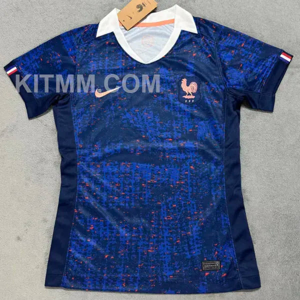 2025/26 France Home Blue Women Soccer Jersey 女 Detail 2