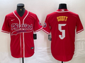Men's Philadelphia Phillies Bryson Stott #5 Red Player Jerseys Joint Edition