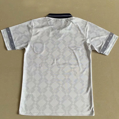 1990 England Home White Retro Soccer Jersey Back
