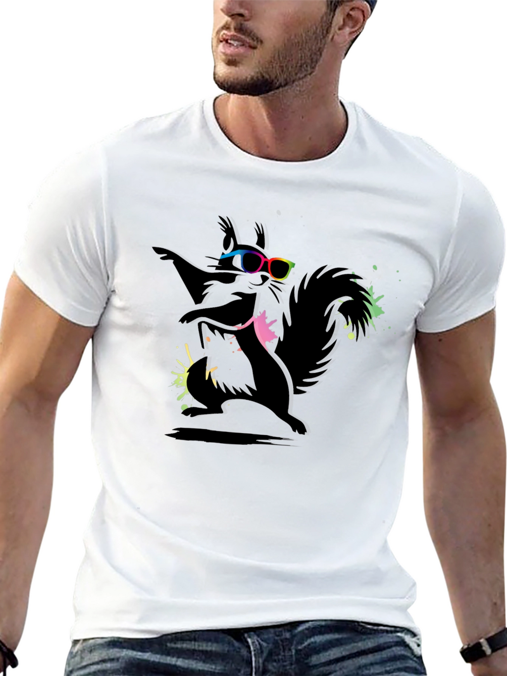 Funky Squirrel Graphic Tee - Cool Design