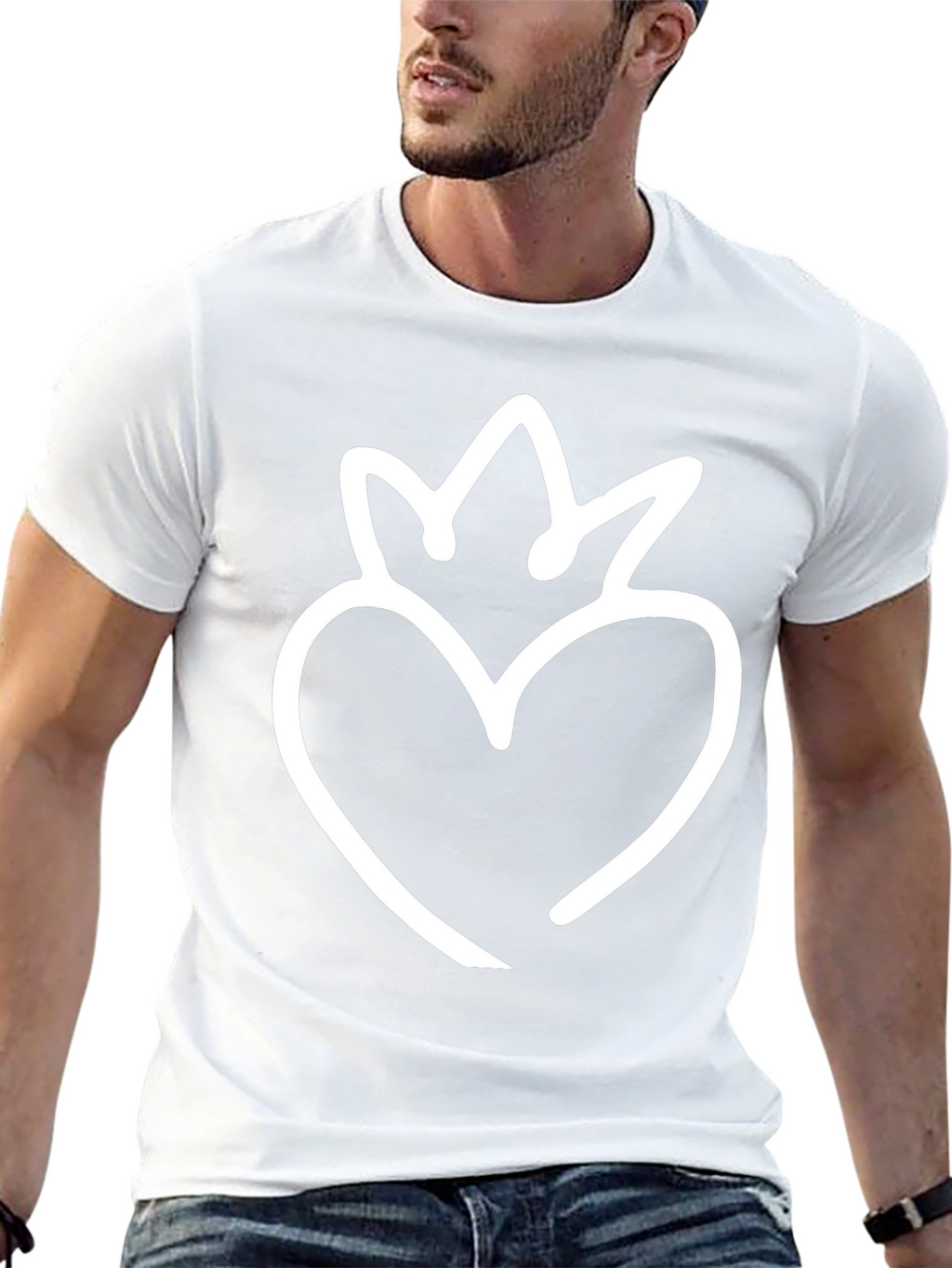 Heart Crown Graphic Tee - Black