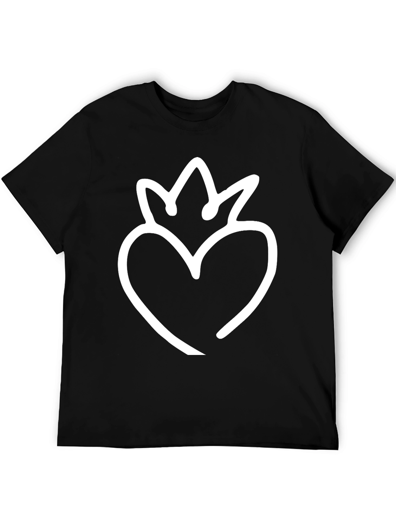 Heart Crown Graphic Tee - Black