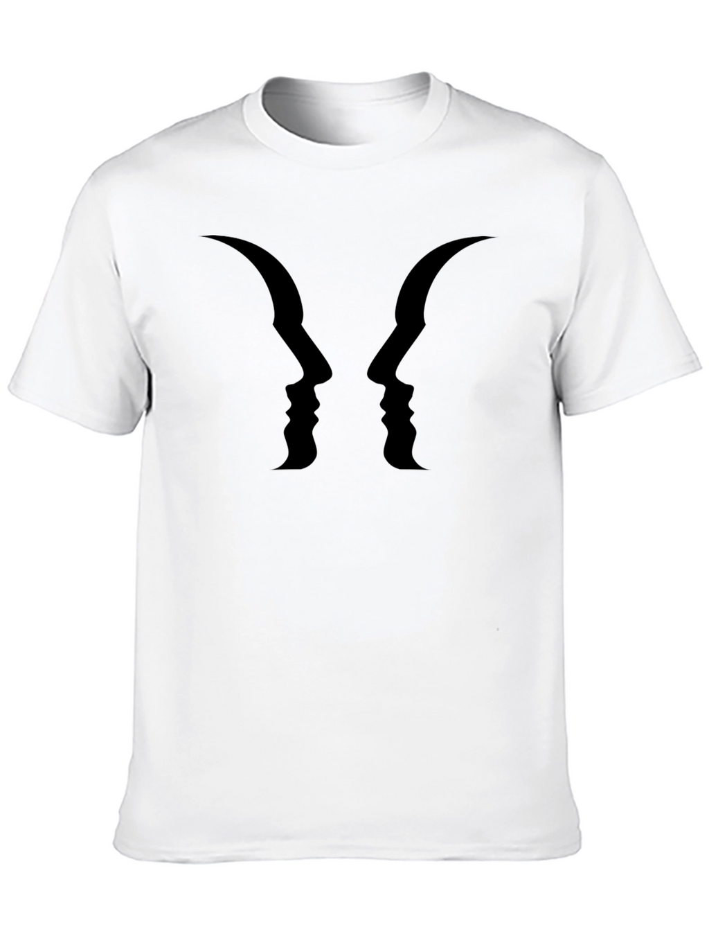 Optical Illusion Faces Graphic Tee - Black
