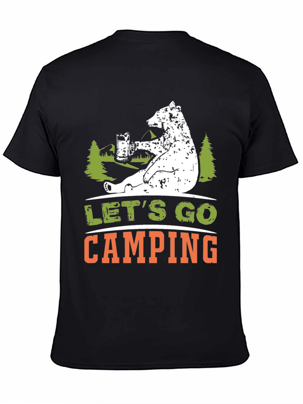 Lets Go Camping Bear Graphic Tee