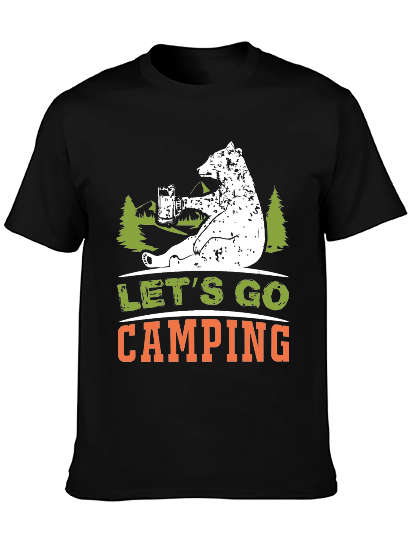 Lets Go Camping Bear Graphic Tee