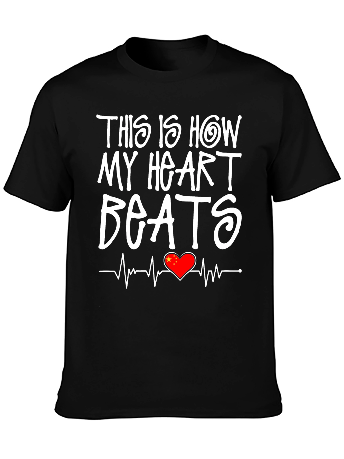 Heart Beats China Flag Graphic Tee