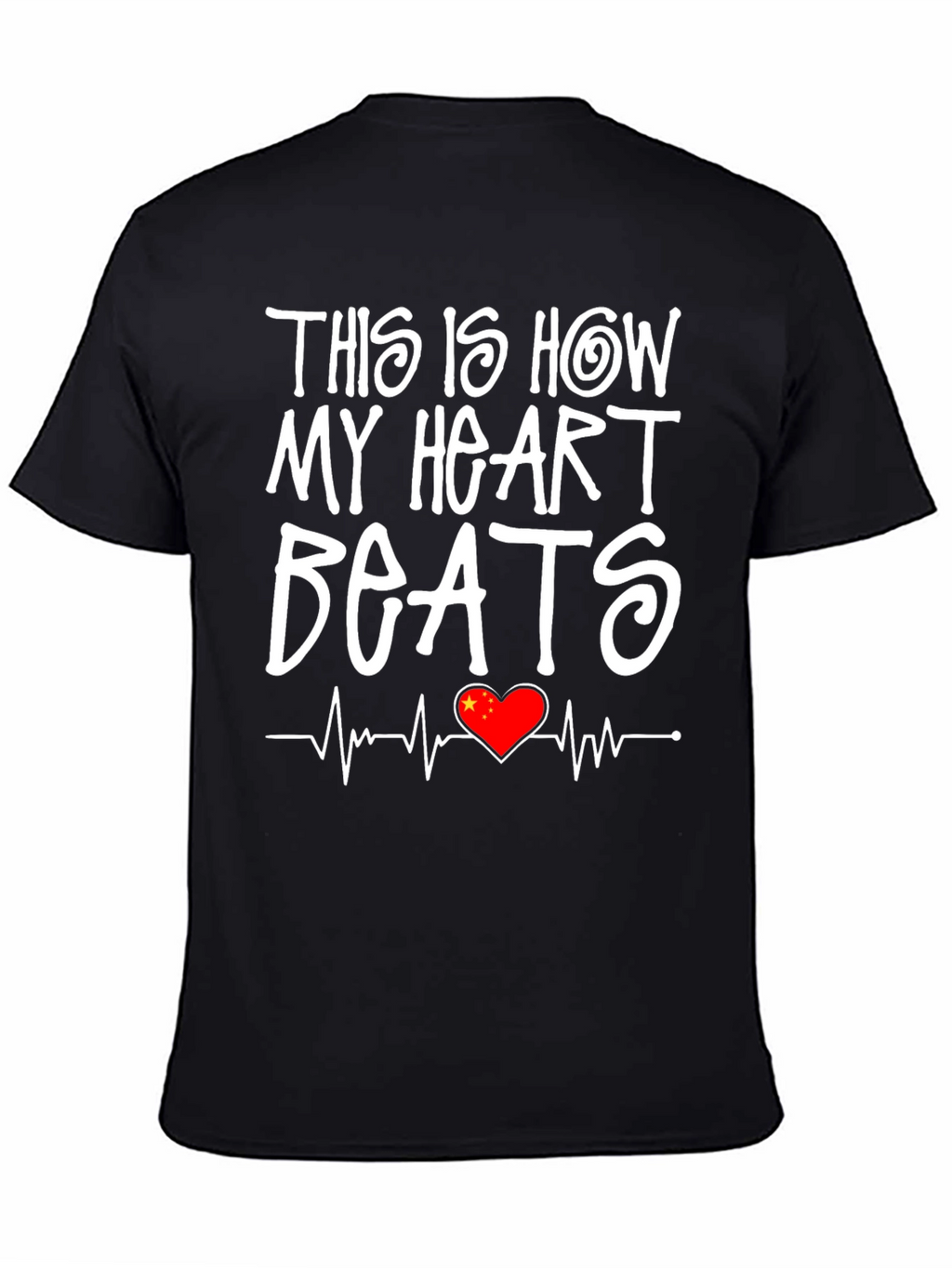 Heart Beats China Flag Graphic Tee