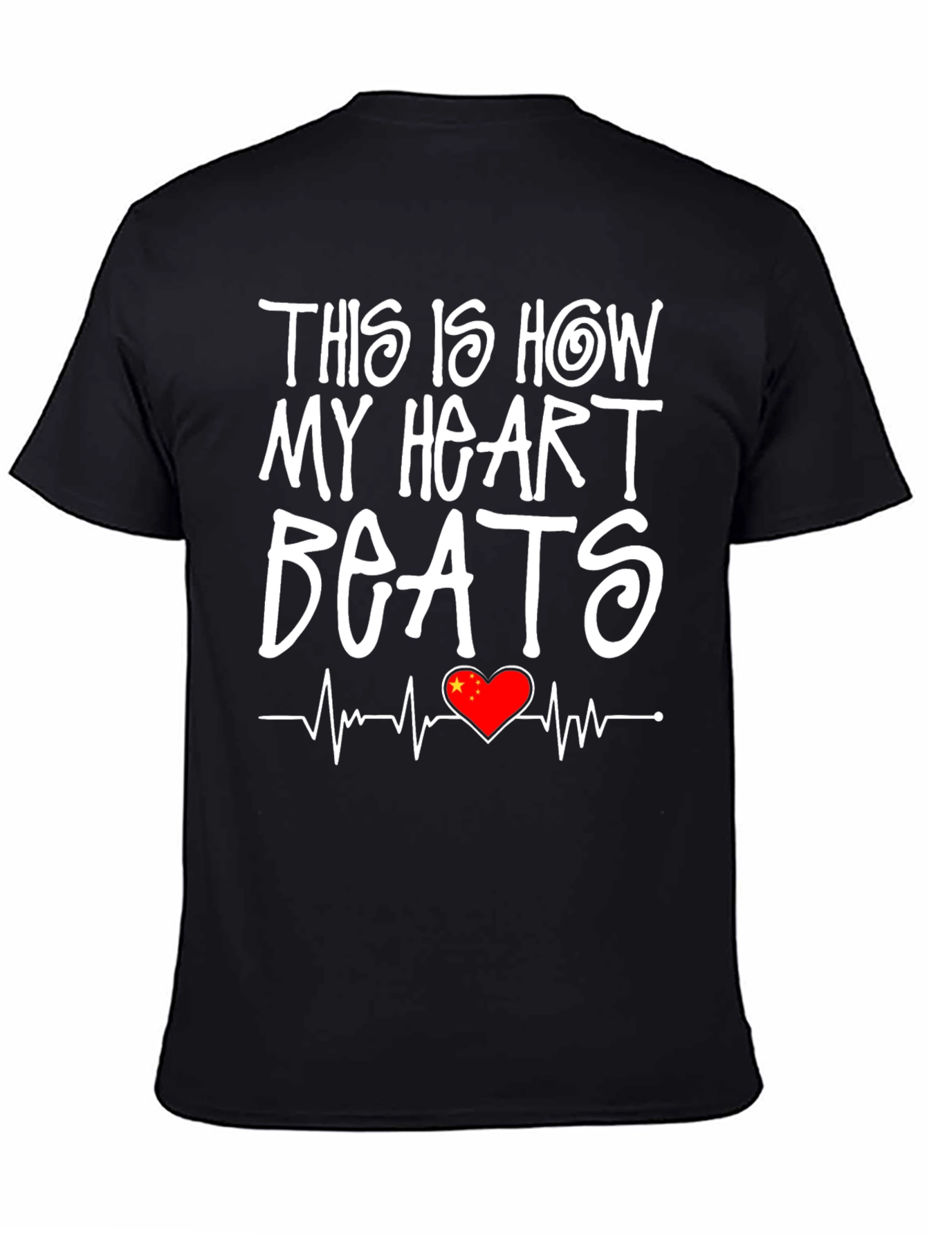 Heart Beats China Flag Graphic Tee