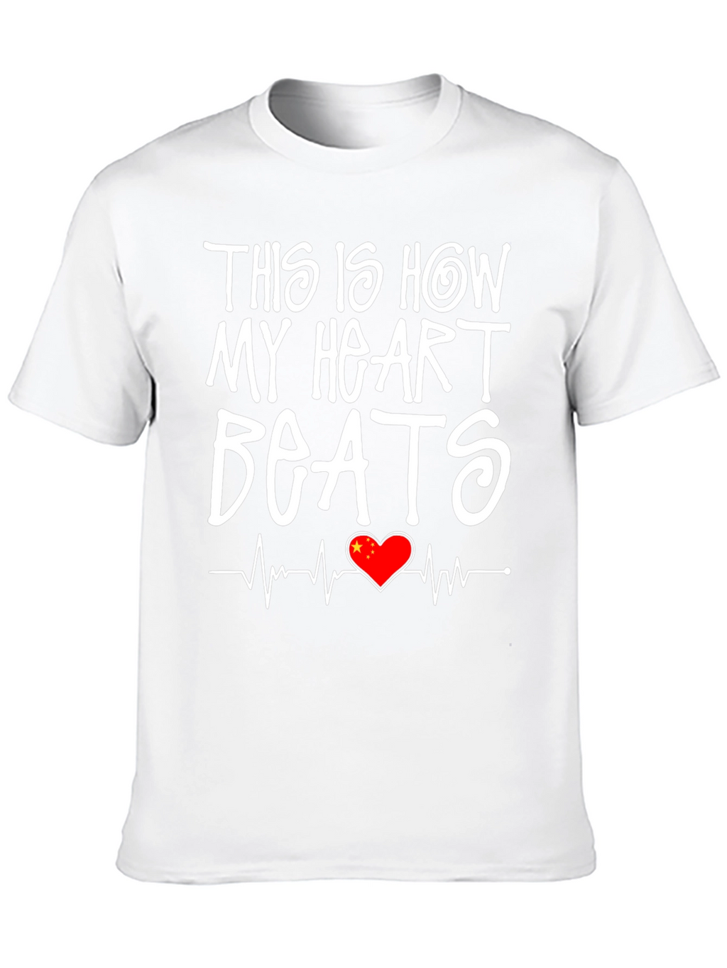 Heart Beats China Flag Graphic Tee