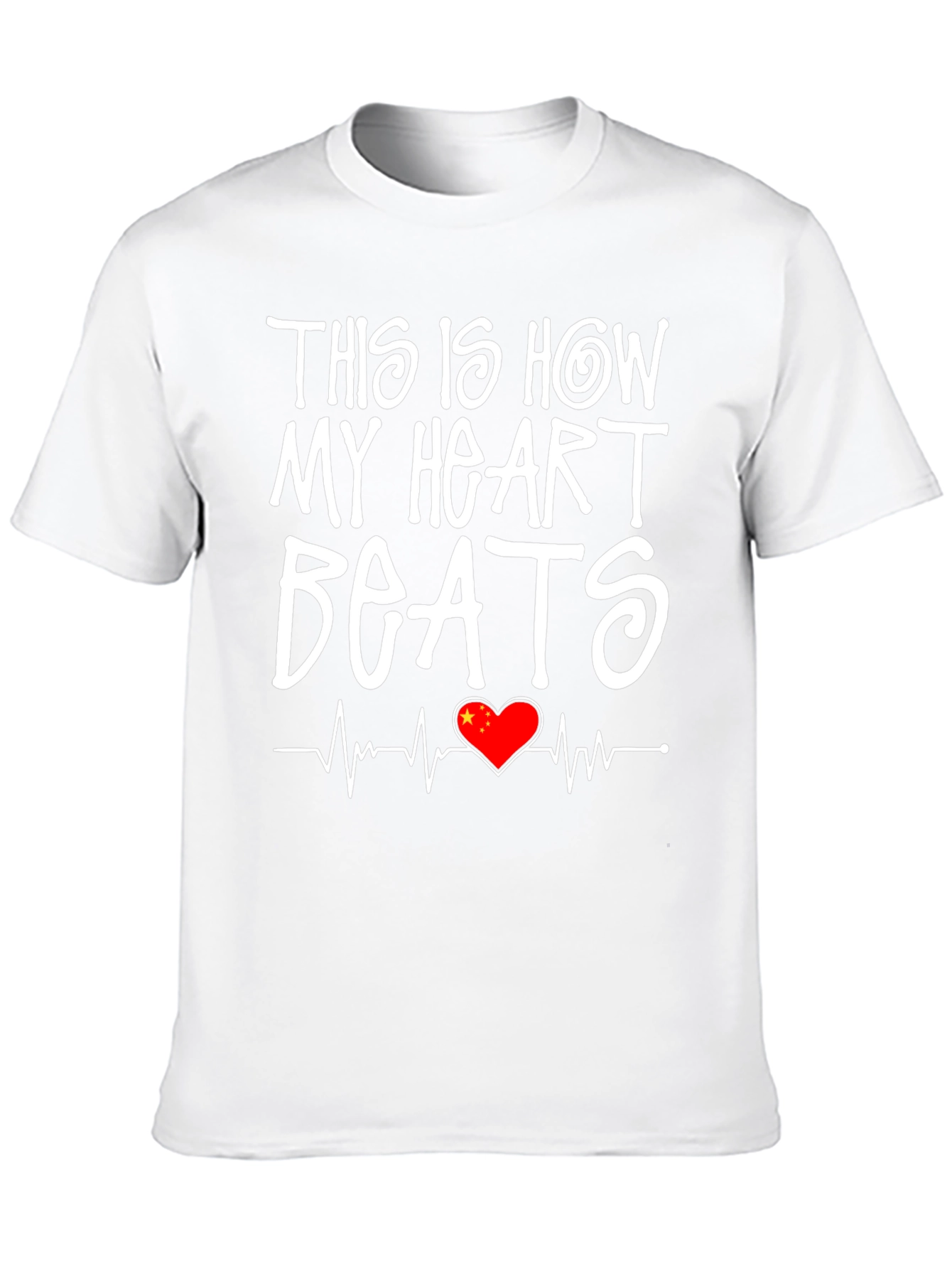 Heart Beats China Flag Graphic Tee