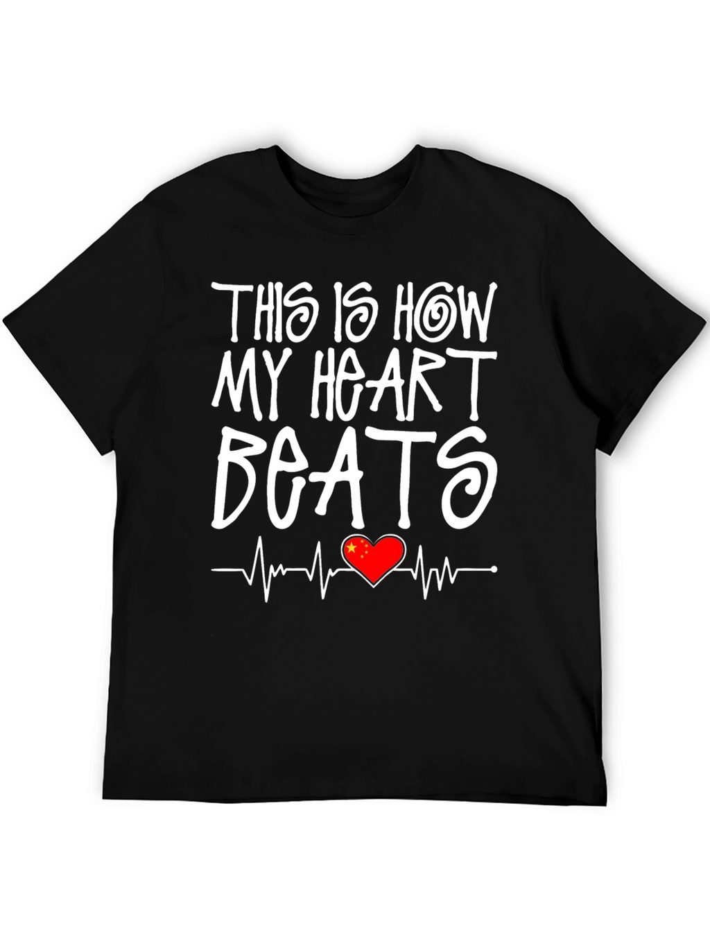 Heart Beats China Flag Graphic Tee