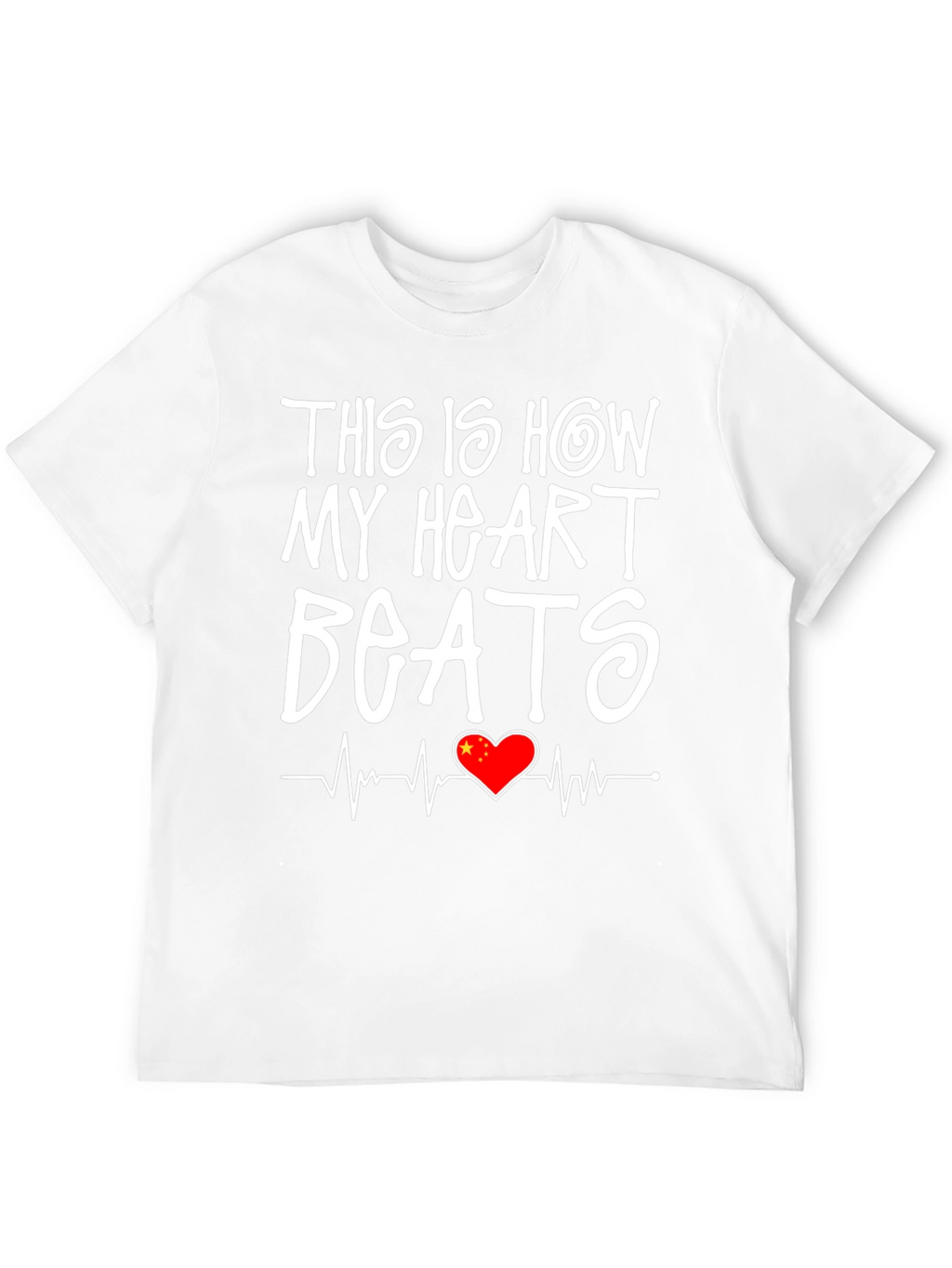 Heart Beats China Flag Graphic Tee