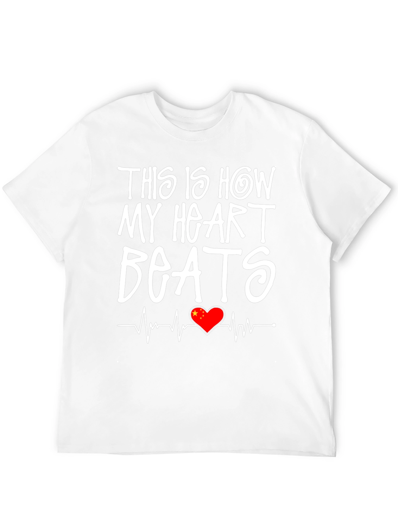 Heart Beats China Flag Graphic Tee